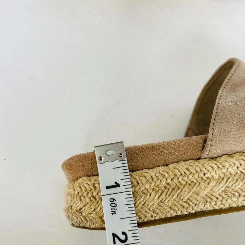 90s Y2K Fashion Steve Madden Platform Espadrille Sandals Taupe Tan